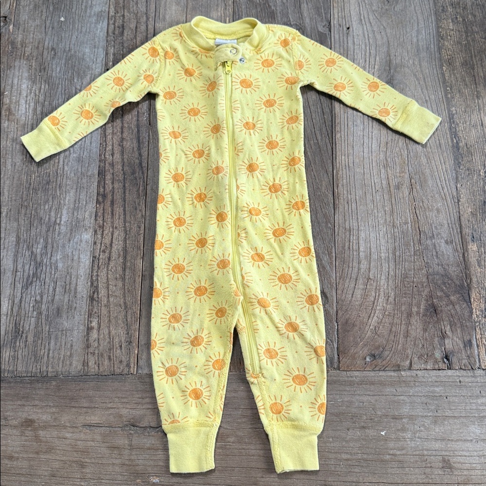 Hanna Andersson Yellow Organic Cotton Baby Onesie